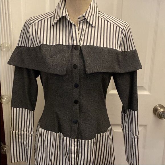 New York Company Striped Black and White Women's Top, S - Picture 2 of 8